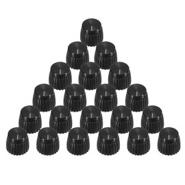 sourcing map 20Pcs Guitar Amplifier Push on Fit Knobs for 6mm/0.24" Dia Potentiometer, Control Knob Black for Volume Tone Control, Guitar Bass Parts, Chrome