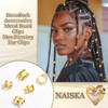 NAISKA 50Pcs Gold Hair Jewelry for Braids Multi Style Loc
