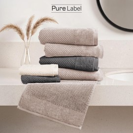 Pure Label Bath Towel 70 x 140 cm Set of 2 100% Cotton Stone