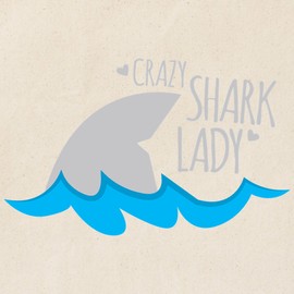 CafePress Crazy Shark Lady Tote Bag Reusable Natural Beige Canvas Shopping Bag