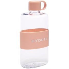 Hydrte Slim Water Bottle│Mini Water Bottle For Travel│Flat Water Bottle Design│Cute Water Bottles│Small Water Bottle For Purse or Travel - 18oz Capacity (Champagne Pink)