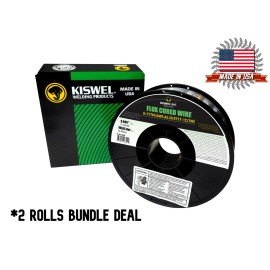 Kiswel Inc. USA E71T-1C/1M .045 in. Dia 10lb Flux Cored Welding Wire GAS REQUIRED (2 Rolls)