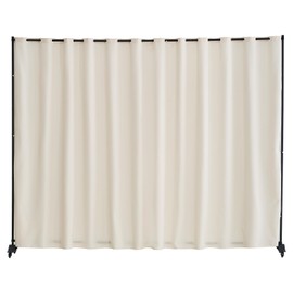 VEVOR Room Divider, Portable Panel Room Divider with Wheels Curtain Divider Stand, Freestanding Room Divider Privacy Screen for Office, Bedroom, Dining Room, Study, Beige