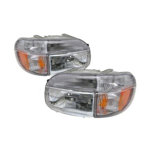 Country Coach Intrigue Ovation 2003-2005 RV Motorhome 4 Piece Set Left & Right Replacement Front Headlights & Signal Lights
