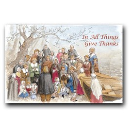 Thanksgiving Cards - Pilgrims - Set of 3 Cards