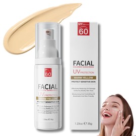 Tinted Sunscreen Spf 60 UV Protection,Tinted SPF 60 Face Moisturiser for Sensitive Skin, Light & Breathable Face Sunscreen SPF60, Refreshingly & Non-Sticky & Moisturizing Tinted Daily Facial Suncream