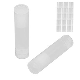 Pongnas Solución Eficiente Premium para Profesionales 50 Tubos de Bálsamo Labial de 5 Ml, Botellas Vacías de Lápiz Labial Recargables, Contenedor de Cosméticos Translúcido para