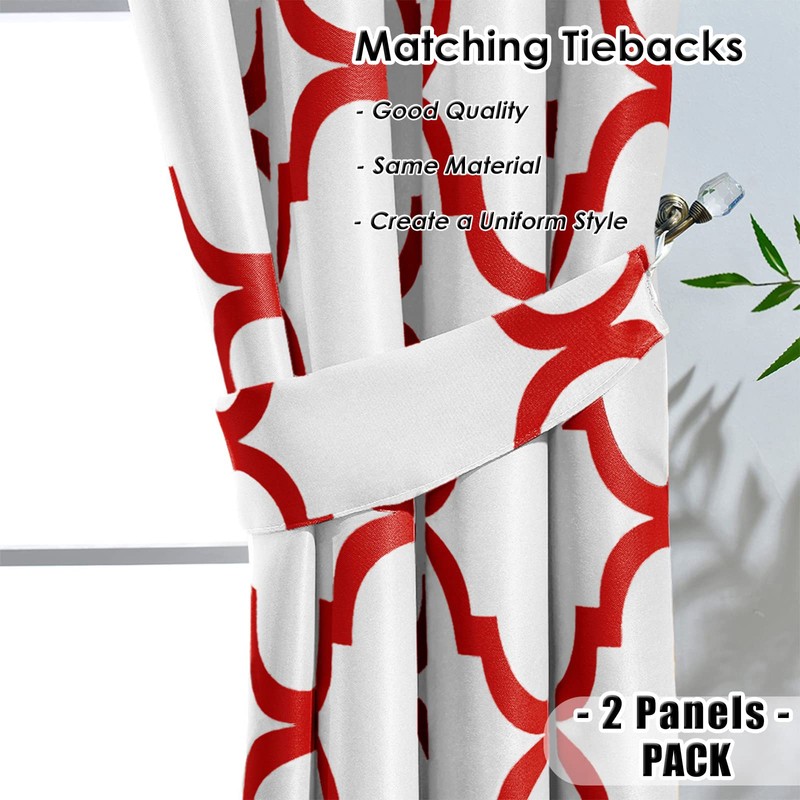Melodieux Moroccan Printed Room Darkening Blackout Grommet Curtains for Living