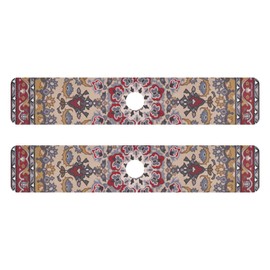 Tatenale Kitchen Sink Splash Guard Sink Faucet Mat Faucet Handle Drip Catcher Drain Mats for Kitchen Bathroom Countertop Absorbent Dish Drying Mat Pad 2pack 30x5.4Inch Boho Retro Tan Red