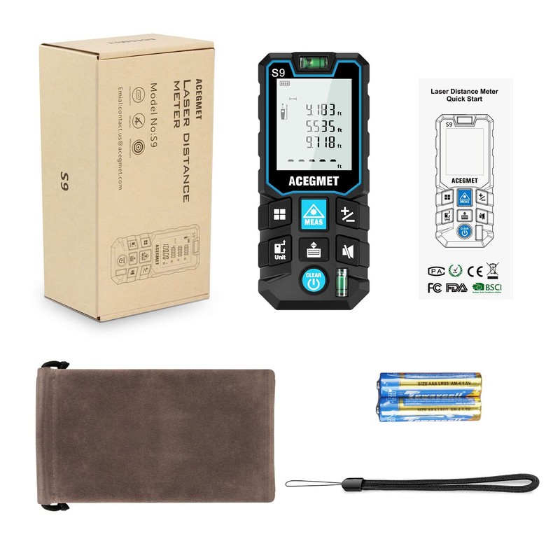 Laser Measurement Tool, ACEGMEACEGMET Laser Measure, 393ft/120m Laser Measurement Tool,