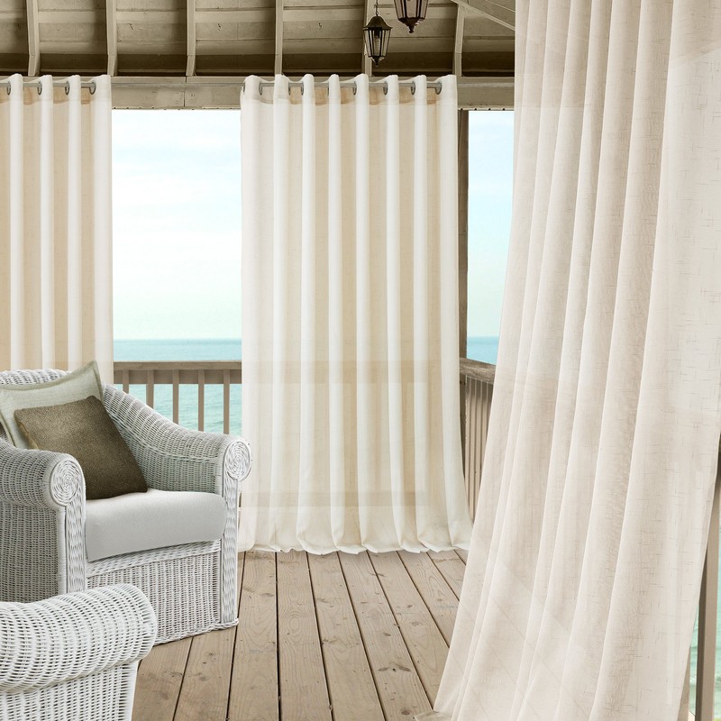 Elrene Home Fashions Carmen Sheer Extra-Wide Indoor/Outdoor Curtain, 114 in