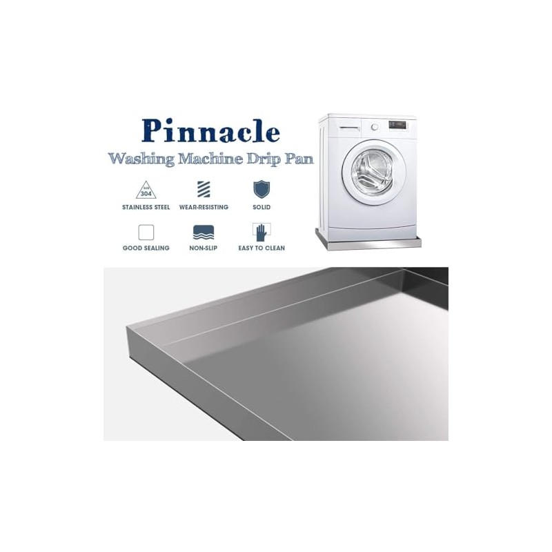 Pinnacle Woodcraft 27 x 25 Stainless Steel Washing Machine Drip