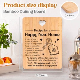 House Warming Gifts New Home,New Home Gifts-Bamboo Cutting Board,New Home Gifts for Couple, Friends,Women,Gifts for New Home Recipe for a Happy New Home