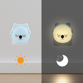 Annmore Children's Night Light Socket with Twilight Sensor Nursing Light Baby First Equipment Newborn Snooze Light Bear