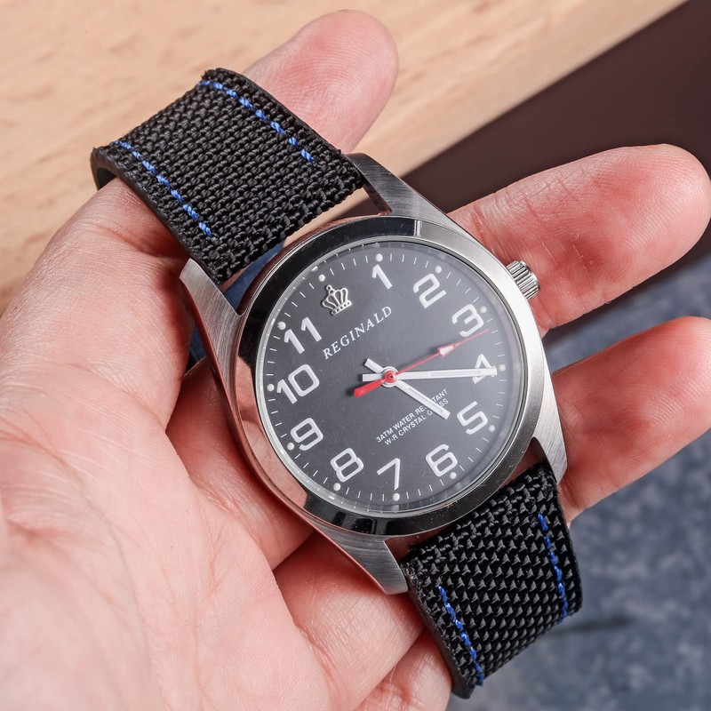 Hemsut Leather with Nylon Watch Strap 18 mm 20 mm