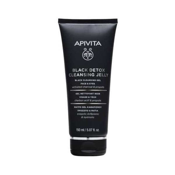 Apivita Black Detox Cleansing Jelly face-eyes Activated Charcoal & Propolis
