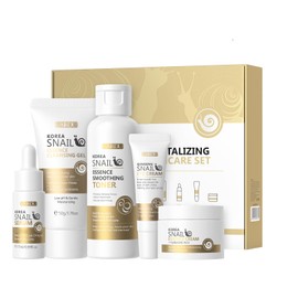 Evolvique Snail Essence Skin Care Set 5PCS Cleansing Serum Toner Eye Cream Essence Cream