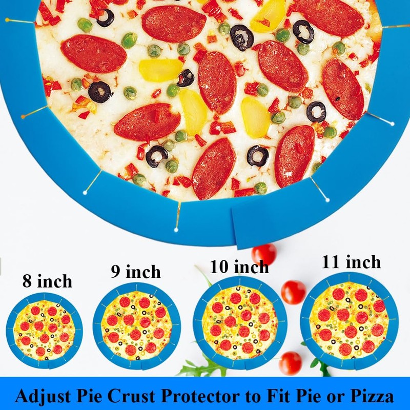 UAREBST Adjustable Pie Crust Shields Baking Protectors, Silicone Cover Ring