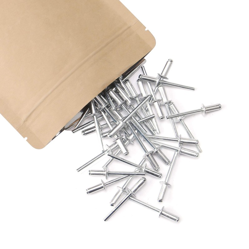 100pcs 1/8" x1/4" Aluminum Blind Rivets, Silver,3.2x 8mm Pop Rivets