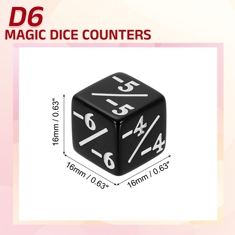 sourcing map 12Pcs Magic Dice Counters, Acrylic D6 Life Token