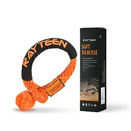 RAYTEEN Synthetic Soft Shackle Recovery 1/2 INCHx22.83 INCH, Lab Tested 55,935LBS with Sleeve UHMWPE Orange Soft Shackle Recovery for Sailing 4X4 SUV Offroad Jeep Truck ATV UTV Farming Mining Tractor