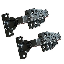2 Pack Half Cover Hinge Gun Black, Suitable for Frameless 1/2 Half Cover Cabinet Doors -105 Degree Soft Close Hinges, cabinets, wardrobes, Office Cabinet Doors
