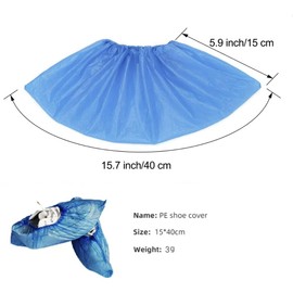 100 Pack (50 Pairs) Disposable Shoe Covers - Waterproof & Non-Slip Shoe Cover for Men & Women, One Size Fits All for House Cleaning, Offices & Construction (CPE Plastic)