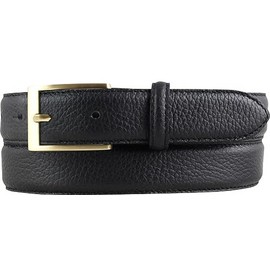 BELTINGER Italian Suit Belt 30mm Wide Mens Suit Belt Trouser Belt Textured Leather Buckle Gold, Black, Gold