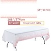 Duocute 2 Pack Rose Gold and White Party Tablecloth for