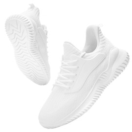 VIPSUPER Zapatillas de tenis para mujer, de espuma viscoelástica, para correr, gimnasio, entrenamiento, enfermería, cómodos, zapatos de trabajo, ligeros, Blanco (All White), 5.5 US