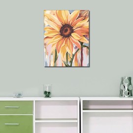 TISHIRON Sunflower Paint by Numbers Kit for Adults, DIY Flowers Oil Paint by Numbers on Canvas, Sunflower Plant, Acrylic Drawing, Easy Paint by Numbers Kit, Art, 16 x 20 Inches
