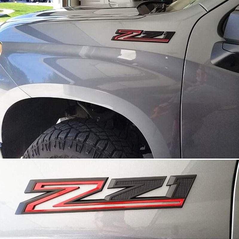 2PCS Black & Red 2019-2023 Silverado Z71 Emblem Badge 84632695