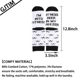 Funny Deer Hunting Gift For Men I'M Into Fitness Fit'ness Deer In My Freezer Wildlife Hunter Hunting Socks (CA/US, Alpha, One Size, Regular, Regular, Fit'ness Deer CA)