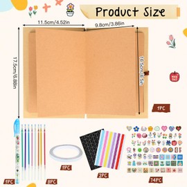 DIY Photo Album, Small Stretchy and Foldable, Small Photo Album with Photo Stickers, Photo Book Scrapbook for Graduation, Birthday, Valentine's Day (11.5 x 17.5 cm)