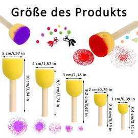 chwam Brush, 25 Piece Sponge Brush Set, Sponge Brush, Foam Brush, Round Sponge Brush Set, Foam Painting Sponge for DIY Painting, Crafts, Ceramic Tools