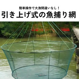 DIZLAS Fishnet for Fishing, Scooping Fish, Fishing, Net, Capture, Small Fish, Foldable, Diameter 31.4 inches (100 cm) / Bottom Diameter 31.5 inches (80 cm)