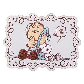 Minoda Snoopy Faux Leather Look Embroidered Decal Sticker BLANKET S02R8699