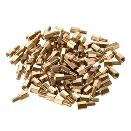 sourcing map Hexagon Standoff Spacer Screw PCB M3 6 + 6 mm F/M Brass Pack of 88