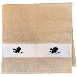Huuraa Trockenhandtuch Drache Silhouette Geschenk 50x100cm Sand Baumwolle Drache Mitbringsel