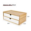 WAYUTO 2-Tier Bamboo Desktop Organizer Simple Wooden Tabletop Storage Organization