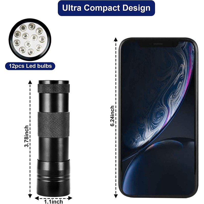 MegaPower (TM) UV Flashlight Black Light 12 LED 395nm Hand-held