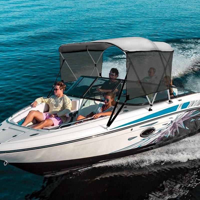VEVOR 4 Bow / 3 Bow Bimini Tops, Detachable Mesh