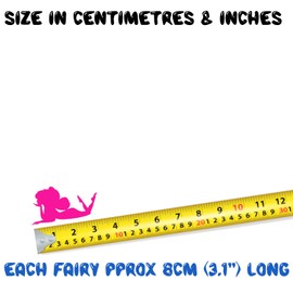 Pack of 12 Fairy Stickers 8cm/3.1" Tall - Waterproof Decals - Fairies Gifts - Use on Laptops, Cars, Water Bottles, Scrapbooking, Party Bags (Small Pack, Pink)