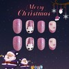 Christmas Press on Nails Short Oval French Tip Fake Nails
