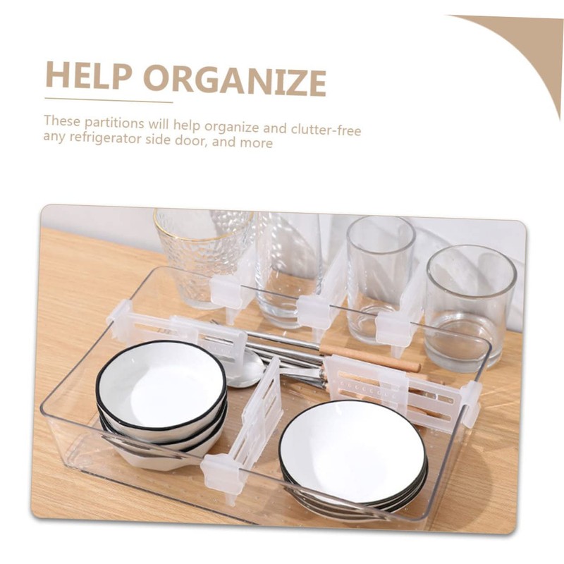 DOITOOL 2sets Fridge Side Door Separator Telescopic Partition Dividers Drawer