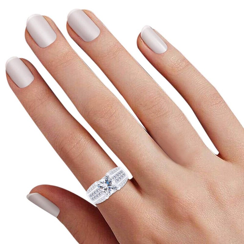 Jewel Zone US White Cubic Zirconia Engagement & Wedding Octagon