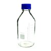 Deschem 1000ml,Lab Glass Reagent Bottle,Screw Cap,1L Blue Lid Flask,Transparent,Graduation 800ml
