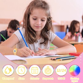 SUPZOE Toys for 4-11 Year Old Kids, Kids Digital Watch Age 6-13 Toddler Watches for Girls Gifts for 5-12 Year Old Girls Easter Birthday Xmas Gifts for Girls Age 3-12 Learning Toys for Girls - Yellow