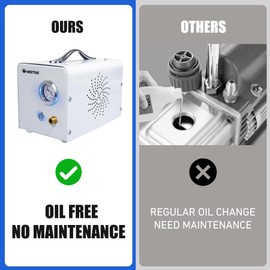 WEST TUNE Lab Diaphragm Vacuum Pump, Portable Oilless Vacuum Filtration Pump for Laboratory Work with 2 Types of Rubber Tubes, Negative Pressure (10L/min)