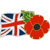 Poppy Car Window Sticker with Union Jack - in Support
